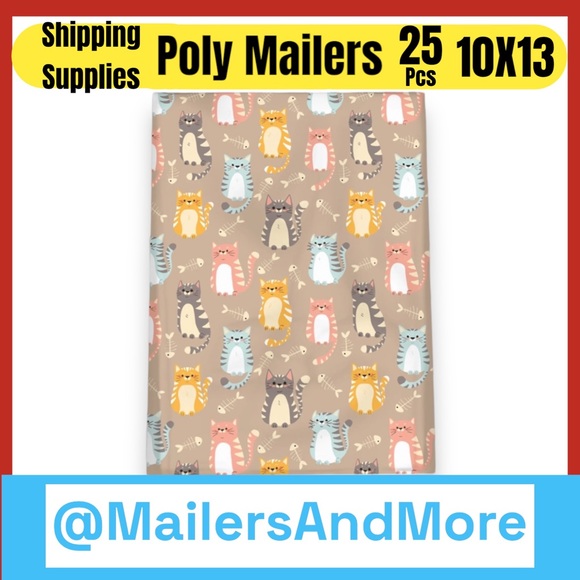 25 10X13 Poly Mailers, Cats and Fish Bones Shipping Envelopes PRICE IS FIRM - Picture 4 of 7